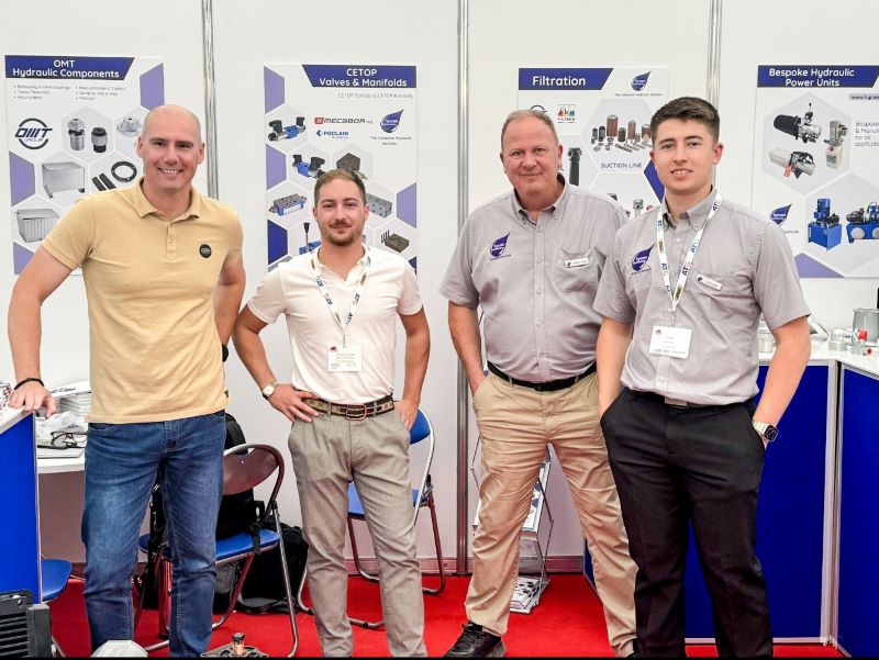Image of Hycon Hillhead Stand with the MD, Sales Manager and Supplier OMT and Mecabor