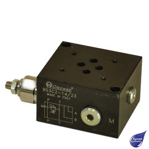 PICTURE OF OLEOWEB CETOP 3 SINGLE SUBPLATE WITH RELIEF VALVE