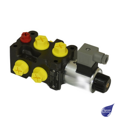 6 PORT DIVERTER 1/2" BSP 50 L/MIN 24 VOLT DC 250 BAR (350 BAR DRAIN CONNECTED)
