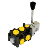 Poclain 6 Port Manual Lever Operated Diverter Valve 3/8" BSP 60 LPM 160 Bar (350 Bar Drain) Detented