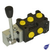 6 PORT MANUAL LEVER OPERATED DIVERTER 1/2" BSP 60 LPM 160 BAR (350 BAR DRAIN) DETENTED